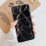 Simple Marble Soft Phone Case Back Cover - iPhone 11 Pro Max/11 Pro/11/XS Max/XR/XS/X/8 Plus/8/7 Plus/7 - halloladies