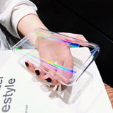 Transparent Laser Glass Soft Edge Phone Case Back Cover for iPhone XS Max/XR/XS/X/8 Plus/8/7 Plus/7/6s Plus/6s/6 Plus/6 - halloladies