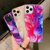 Glitter Moon Star Marble Stone Sparkle Phone Case Back Cover for iPhone 11/11 Pro/11 Pro Max/XS Max/XR/XS/X/8 Plus/8/7 Plus/7 - halloladies
