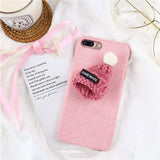 Cute Christmas Hat Warm Short Plush Phone Case Back Cover - iPhone 11 Pro Max/11 Pro/11/XS Max/XR/XS/X/8 Plus/8/7 Plus/7 - halloladies