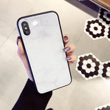 Marble Tempered Glass Phone Case Back Cover for iPhone XS Max/XR/XS/X/8 Plus/8/7 Plus/7/6s Plus/6s/6 Plus/6 - halloladies