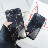 Creative Marble Tempered Glass Phone Case Back Cover for iPhone XS Max/XR/XS/X/8 Plus/8/7 Plus/7/6s Plus/6s/6 Plus/6 - halloladies