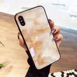 Marble Tempered Glass Phone Case Back Cover for iPhone XS Max/XR/XS/X/8 Plus/8/7 Plus/7/6s Plus/6s/6 Plus/6 - halloladies