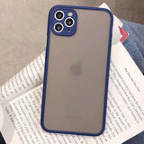 Contrast Color Edge Transparent Matte Soft Phone Case Back Cover for iPhone 12 Pro Max/12 Pro/12/12 Mini/SE/11 Pro Max/11 Pro/11/XS Max/XR/XS/X/8 Plus/8 - halloladies