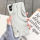 Simple Marble Line Phone Case Back Cover - iPhone 11 Pro Max/11 Pro/11/XS Max/XR/XS/X/8 Plus/8/7 Plus/7/6s Plus/6s/6 Plus/6 - halloladies