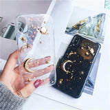 3D Space Moon Star Planet Phone Case Back Cover - iPhone 12 Pro Max/12 Pro/12/12 Mini/SE/11 Pro Max/11 Pro/11/XS Max/XR/XS/X/8 Plus/8 - halloladies