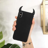 Cute Devil Horns Demon Phone Case Back Cover for iPhone 11 Pro Max/11 Pro/11/XS Max/XR/XS/X/8 Plus/8/7 Plus/7 - halloladies