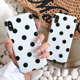 Polka Dot Silicone Phone Case Back Cover for iPhone XS Max/XR/XS/X/8 Plus/8/7 Plus/7/6s Plus/6s/6 Plus/6 - halloladies