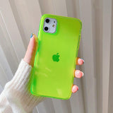 Fashion Neon Fluorescent Color Luxury Transparent Soft Phone Case Back Cover -iPhone 12 Pro Max/12 Pro/12/12 Mini/iPhone 11/11 Pro/11 Pro Max/XS Max/XR/XS/X/8 Plus/8/7 Plus/7 - halloladies