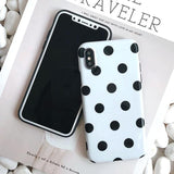 Polka Dot Silicone Phone Case Back Cover for iPhone XS Max/XR/XS/X/8 Plus/8/7 Plus/7/6s Plus/6s/6 Plus/6 - halloladies