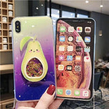 Cartoon 3D Avocado Gradient Phone Case Back Cover for iPhone 11/11 Pro/11 Pro Max/XS Max/XR/XS/X/8 Plus/8/7 Plus/7 - halloladies