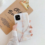 Glossy Cracked Marble Soft IMD Full Body Phone Case Back Cover for iPhone 11 Pro Max/11 Pro/11/XS Max/XR/XS/X/8 Plus/8/7 Plus/7 - halloladies