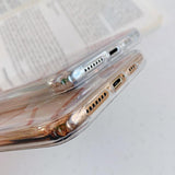 Electroplate Flower Leaf Geometric Clear Phone Case Back Cover - iPhone 12 Pro Max/12 Pro/12/12 Mini/SE/11 Pro Max/11 Pro/11/XS Max/XR/XS/X/8 Plus/8 - halloladies