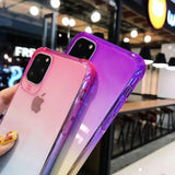 Gradient Color Shockproof Edge Soft TPU Phone Case Back Cover - iPhone 12 Pro Max/12 Pro/12/12 Mini/SE/11 Pro Max/11 Pro/11/XS Max/XR/XS/X/8 Plus/8 - halloladies