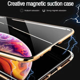 Privacy Magnet Metal Tempered Glass Phone Case Back Cover - iPhone 11 Pro Max/11 Pro/11/XS Max/XR/XS/X/8 Plus/8/7 Plus/7 - halloladies