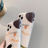 Simple Scrawl Letter Glossy Soft Phone Case Back Cover - iPhone 11/11 Pro/11 Pro Max/XS Max/XR/XS/X/8 Plus/8/7 Plus/7 - halloladies