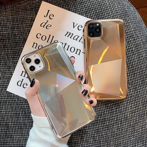 Crystal Plating Mirror Phone Case Back Cover for iPhone 11 Pro Max/11 Pro/11/XS Max/XR/XS/X/8 Plus/8/7 Plus/7 - halloladies