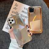 Crystal Plating Mirror Phone Case Back Cover for iPhone 11 Pro Max/11 Pro/11/XS Max/XR/XS/X/8 Plus/8/7 Plus/7 - halloladies