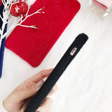 Solid Color Furry Phone Case Back Cover for iPhone 11/11 Pro/11 Pro Max/XS Max/XR/XS/X/8 Plus/8/7 Plus/7 - halloladies