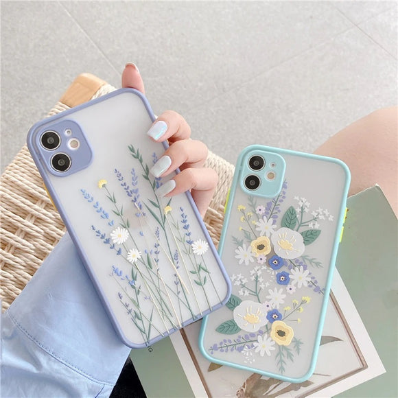 Fashion Flower Phone Case Back Cover for iPhone 12 Pro Max/12 Pro/12/12 Mini/SE/11 Pro Max/11 Pro/11/XS Max/XR/XS/X/8 Plus/8 - halloladies