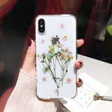 Dried Real Flower Handmade Clear Phone Case Back Cover - IPhone XS Max/XR/XS/X/8 Plus/8/7 Plus/7/6s Plus/6s/6 Plus/6 - halloladies