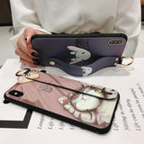 Soft TPU Wrist Strap Phone Holder Phone Case Back Cover for iPhone 11 Pro Max/11 Pro/11/XS Max/XR/XS/X/8 Plus/8/7 Plus/7 - halloladies