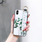 Fashion Flower Lanyard Stand Silicone Phone Case Back Cover for iPhone 11 Pro Max/11 Pro/11/XS Max/XR/XS/X/8 Plus/8/7 Plus/7/6s Plus/6s/6 Plus/6 - halloladies