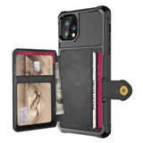 Retro Flip PU Leather Wallet Multi Card Holder Phone Case Back Cover - iPhone 11 Pro Max/11 Pro/11/XS Max/XR/XS/X/8 Plus/8/7 Plus/7 - halloladies