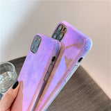 Blu-ray Glitter Glossy Purple Sky Soft Phone Case Back Cover - iPhone 12 Pro Max/12 Pro/12/12 Mini/SE/11 Pro Max/11 Pro/11/XS Max/XR/XS/X/8 Plus/8 - halloladies