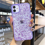 Glitter Gold Foil Candy Color Frame Soft Phone Case Back Cover - iPhone 11/11 Pro/11 Pro Max/XS Max/XR/XS/X/8 Plus/8/7 Plus/7 - halloladies