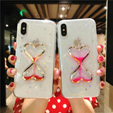 Glitter Love Heart Hourglass Quicksand Phone Case Back Cover - iPhone XS Max/XR/XS/X/8 Plus/8/7 Plus/7/6s Plus/6s/6 Plus/6 - halloladies