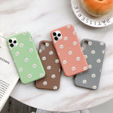 Candy Color Sweet Daisy Flowers Soft Phone Case Back Cover for iPhone 12 Pro Max/12 Pro/12/12 Mini/SE/11 Pro Max/11 Pro/11/XS Max/XR/XS/X/8 Plus/8 - halloladies