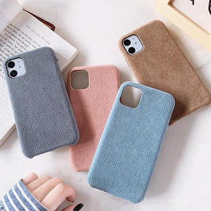 Solid Color Fabric Soft Phone Case Back Cover - iPhone 12 Pro Max/12 Pro/12/12 Mini/SE/11 Pro Max/11 Pro/11/XS Max/XR/XS/X/8 Plus/8 - halloladies