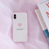Pink Frame Love Heart Phone Case Back Cover - iPhone XS Max/XR/XS/X/8 Plus/8/7 Plus/7/6s Plus/6s/6 Plus/6 - halloladies
