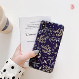 Retro Flower Glossy Soft Phone Case Back Cover for iPhone XS Max/XR/XS/X/8 Plus/8/7 Plus/7/6s Plus/6s/6 Plus/6 - halloladies