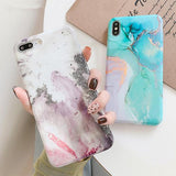 Creative Marble Soft IMD Phone Case Back Cover for iPhone 11/11 Pro/11 Pro Max/XS Max/XR/XS/X/8 Plus/8/7 Plus/7 - halloladies