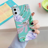 Retro Banana Leaf & Flower Phone Case Back Cover for iPhone 11/11 Pro/11 Pro Max/XS Max/XR/XS/X/8 Plus/8/7 Plus/7 - halloladies