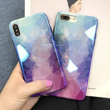 Rhombus Gradient Blu-ray Starry Phone Case Back Cover - iPhone XS Max/XR/XS/X/8 Plus/8/7 Plus/7/6s Plus/6s/6 Plus/6 - halloladies