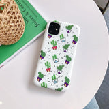 Simple Cartoon Cactus Phone Case Back Cover - iPhone 11 Pro Max/11 Pro/11/XS Max/XR/XS/X/8 Plus/8/7 Plus/7 - halloladies