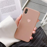 Candy Color Love Heart Soft Phone Case Back Cover - iPhone 11 Pro Max/11 Pro/11/XS Max/XR/XS/X/8 Plus/8/7 Plus/7 - halloladies