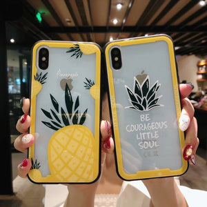 Gold Pineapple Tempered Glass Phone Case Back Cover - iPhone XS Max/XR/XS/X/8 Plus/8/7 Plus/7/6s Plus/6s/6 Plus/6 - halloladies