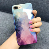 Rhombus Gradient Blu-ray Starry Phone Case Back Cover - iPhone XS Max/XR/XS/X/8 Plus/8/7 Plus/7/6s Plus/6s/6 Plus/6 - halloladies