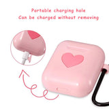 Airpods Wireless Bluetooth Earphone Cases with Pothook - Candy Color Love Heart - halloladies