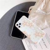 Simple Flower Marble White Phone Case Back Cover - iPhone 11 Pro Max/11 Pro/11/XS Max/XR/XS/X/8 Plus/8/7 Plus/7 - halloladies