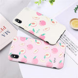 Simple Peach Painting Soft Silicone Phone Case Back Cover for iPhone XS Max/XR/XS/X/8 Plus/8/7 Plus/7/6s Plus/6s/6 Plus/6 - halloladies