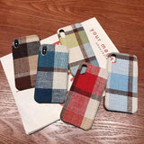 Plaid Fabric Phone Case Back Cover - iPhone XS Max/XR/XS/X/8 Plus/8/7 Plus/7/6s Plus/6s/6 Plus/6 - halloladies