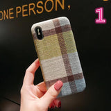 Plaid Fabric Phone Case Back Cover - iPhone XS Max/XR/XS/X/8 Plus/8/7 Plus/7/6s Plus/6s/6 Plus/6 - halloladies