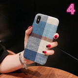 Plaid Fabric Phone Case Back Cover - iPhone XS Max/XR/XS/X/8 Plus/8/7 Plus/7/6s Plus/6s/6 Plus/6 - halloladies