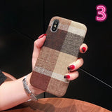 Plaid Fabric Phone Case Back Cover - iPhone XS Max/XR/XS/X/8 Plus/8/7 Plus/7/6s Plus/6s/6 Plus/6 - halloladies