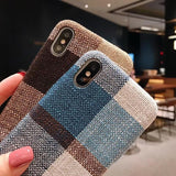 Plaid Fabric Phone Case Back Cover - iPhone XS Max/XR/XS/X/8 Plus/8/7 Plus/7/6s Plus/6s/6 Plus/6 - halloladies